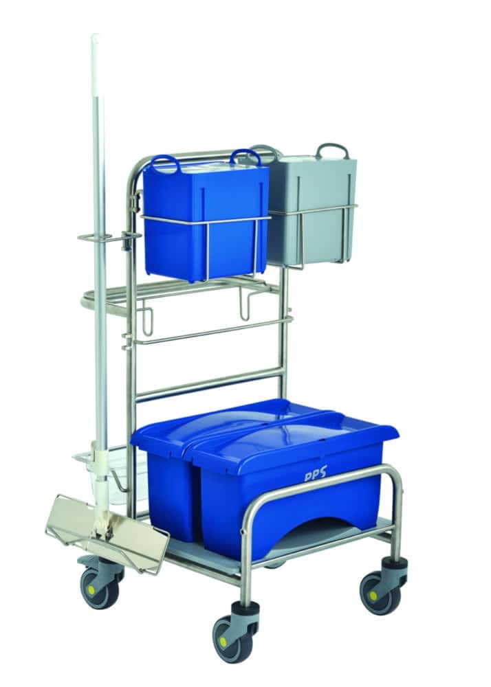 Reinigungswagen Clino® CR4 EM-CR, Edelstahl