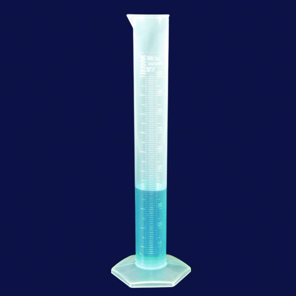Messzylinder, PP, hohe Form, Klasse B, erhabene Graduierung