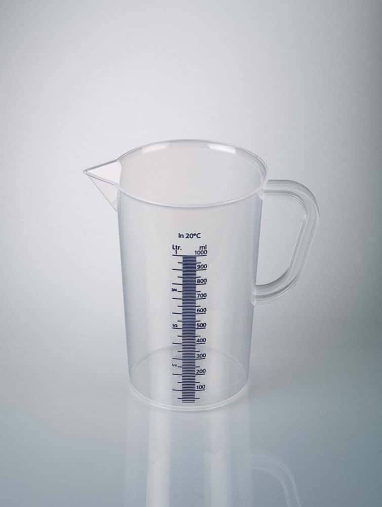Messbecher, PP, blaue Skala