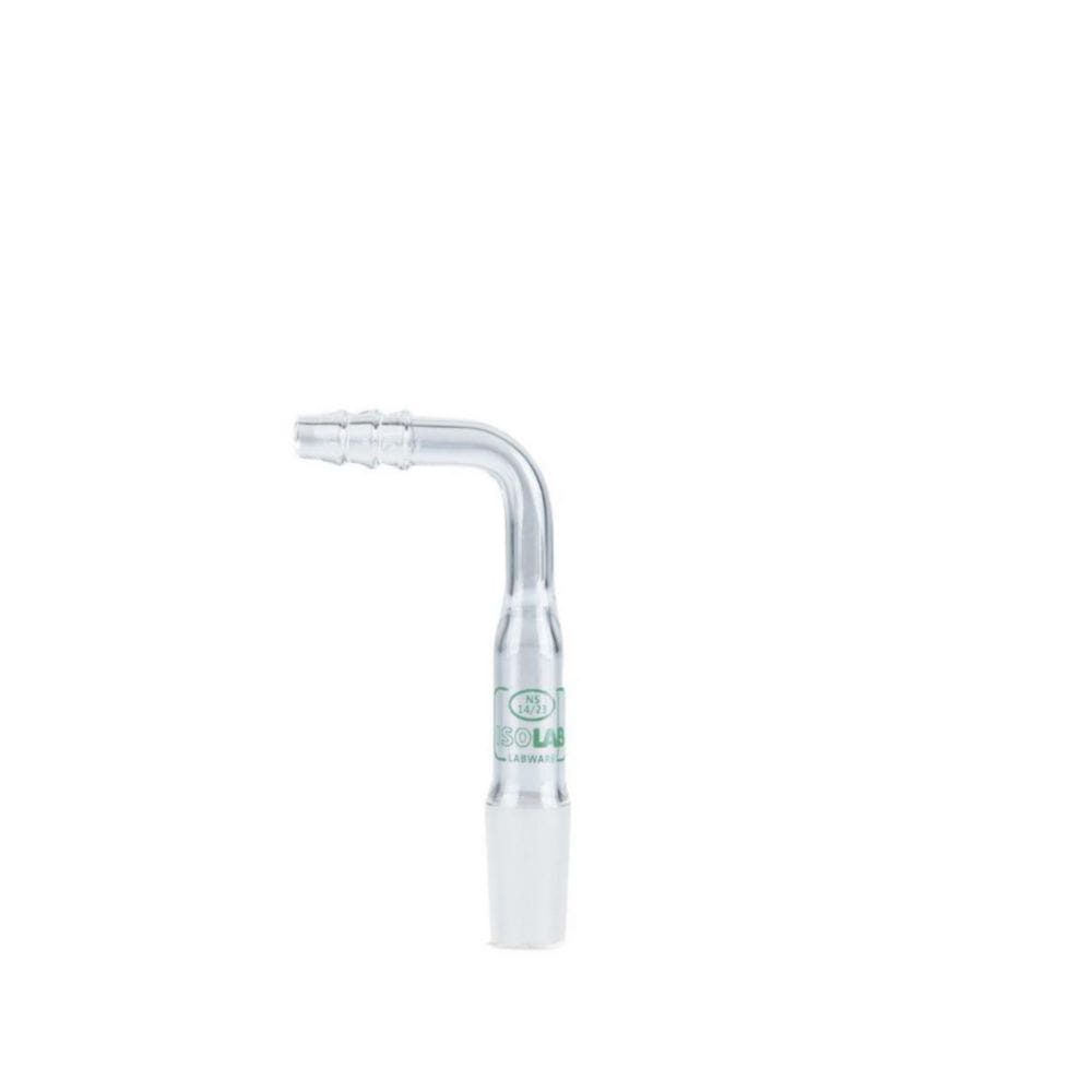 Adapter for tubing, borosilicate glass 3.3, angled (90°), without stopcock