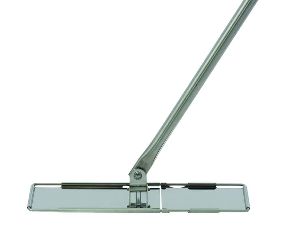 Balais plats avec manche, acier inox, inversés
