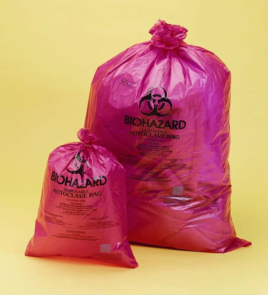 Sacs d'élimination de déchets Biohazard, PP, 38 µm