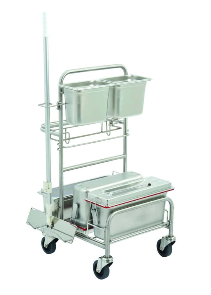 Reinigungswagen Clino® CR4 EM-GMP, Edelstahl