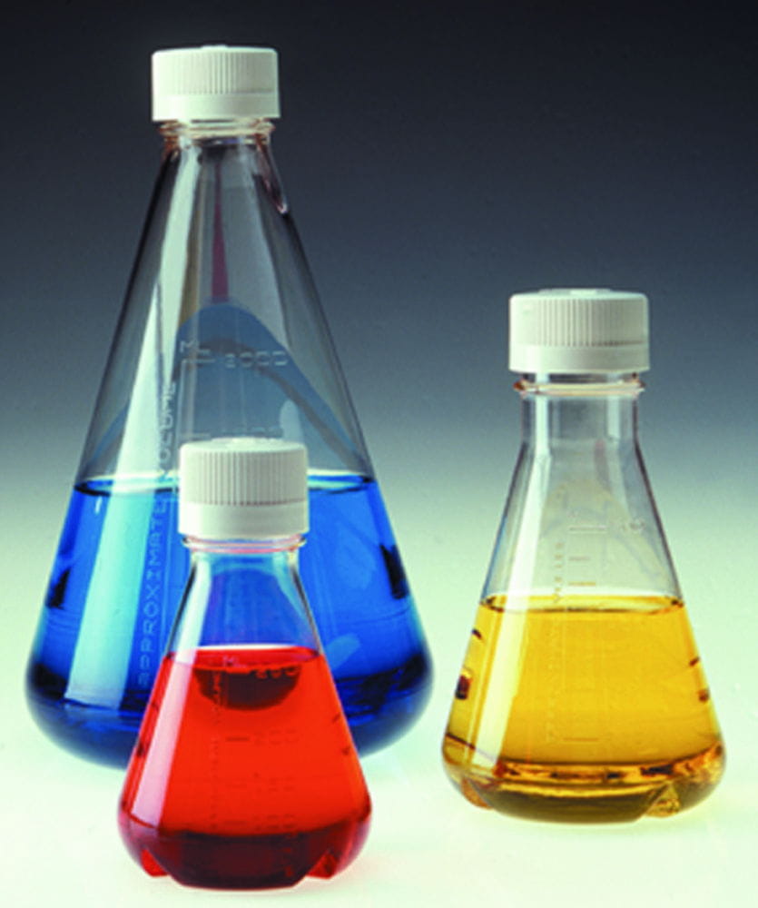 Erlenmeyer-Kolben Nalgene™, mit Vollverschluss, PETG, steril, mit planem Boden