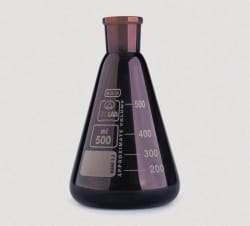 Erlenmeyerkolben mit Normschliff, Borosilikatglas 3.3, Braunglas