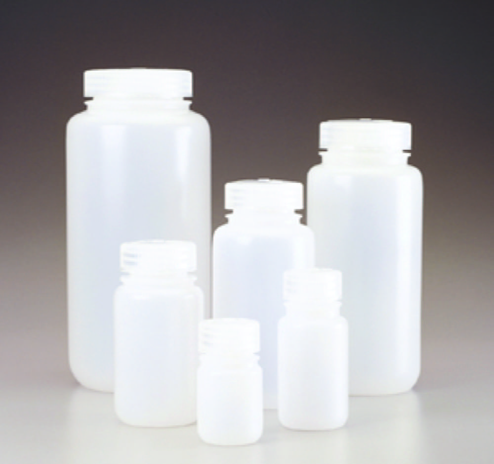 Wide mouth bottles Nalgene™ Economy, HDPE, with screw cap, PP