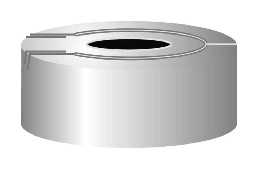 Safety Cap N 20 aluminium, silver, w. center hole, pack of 100