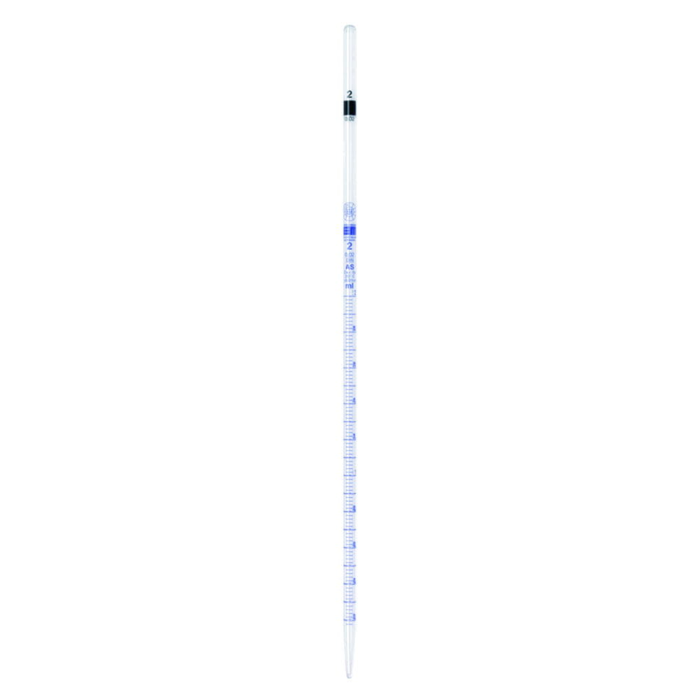 Graduated pipettes, Soda-lime glass, class AS, blue graduation, type 2