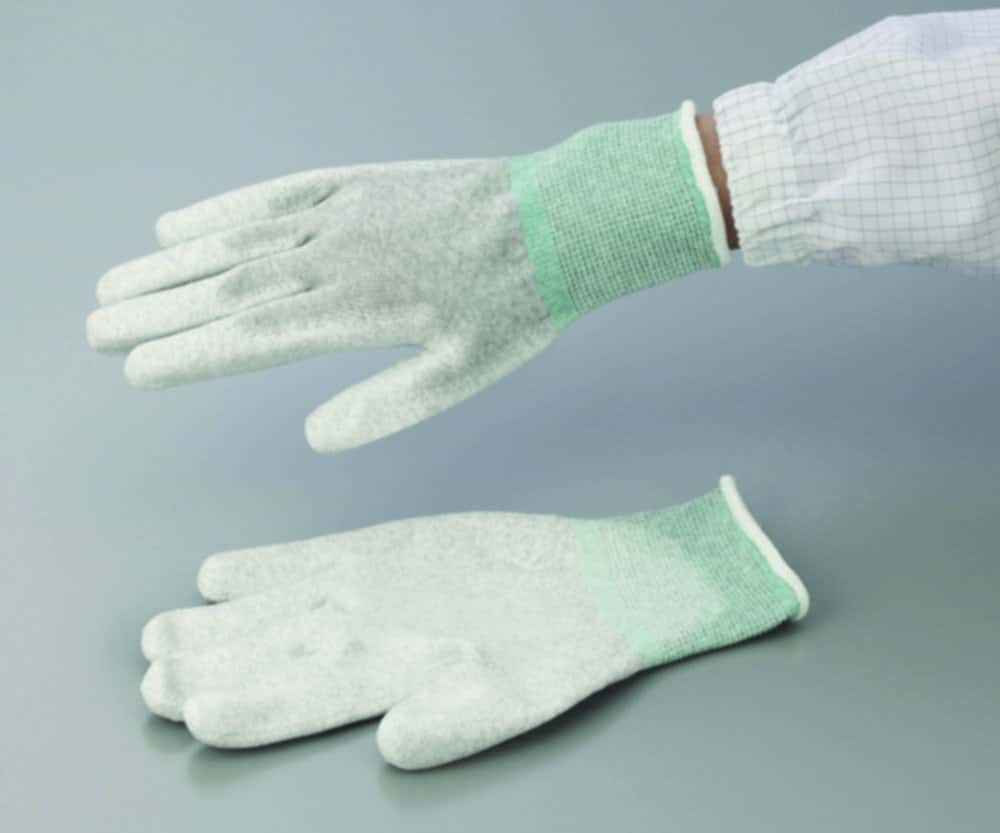 Gants ESD ASPURE, antistatiques, gris, nylon, paumes enduites