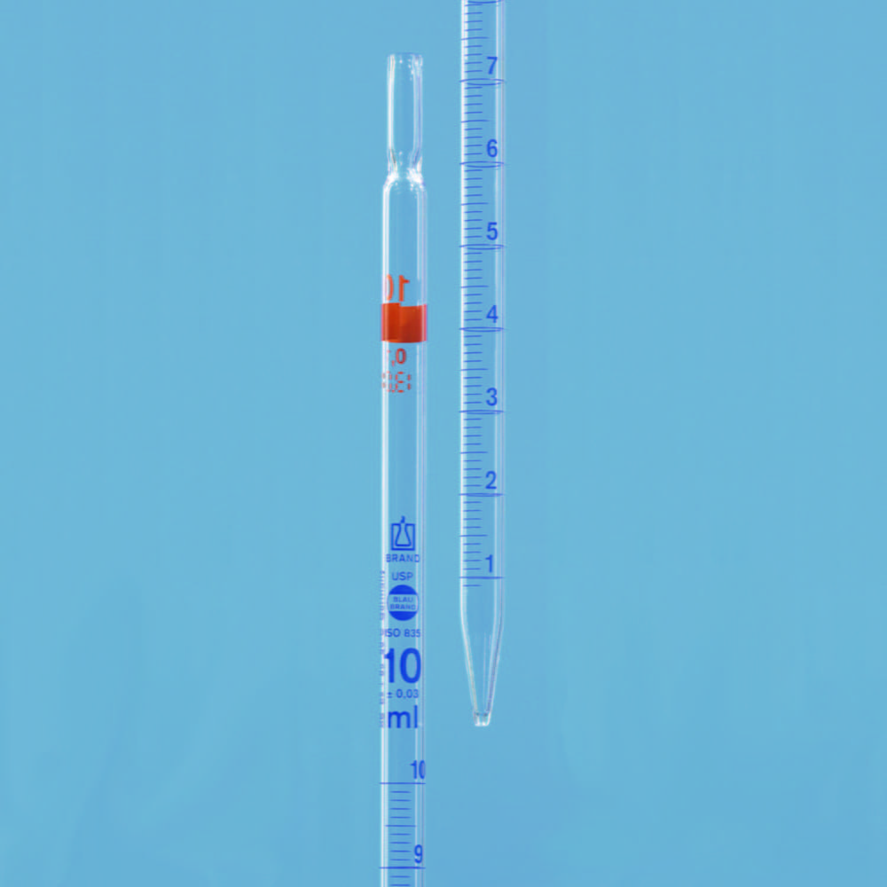 Graduated pipettes, USP, AR-glass®, class AS, blue graduation, type 2