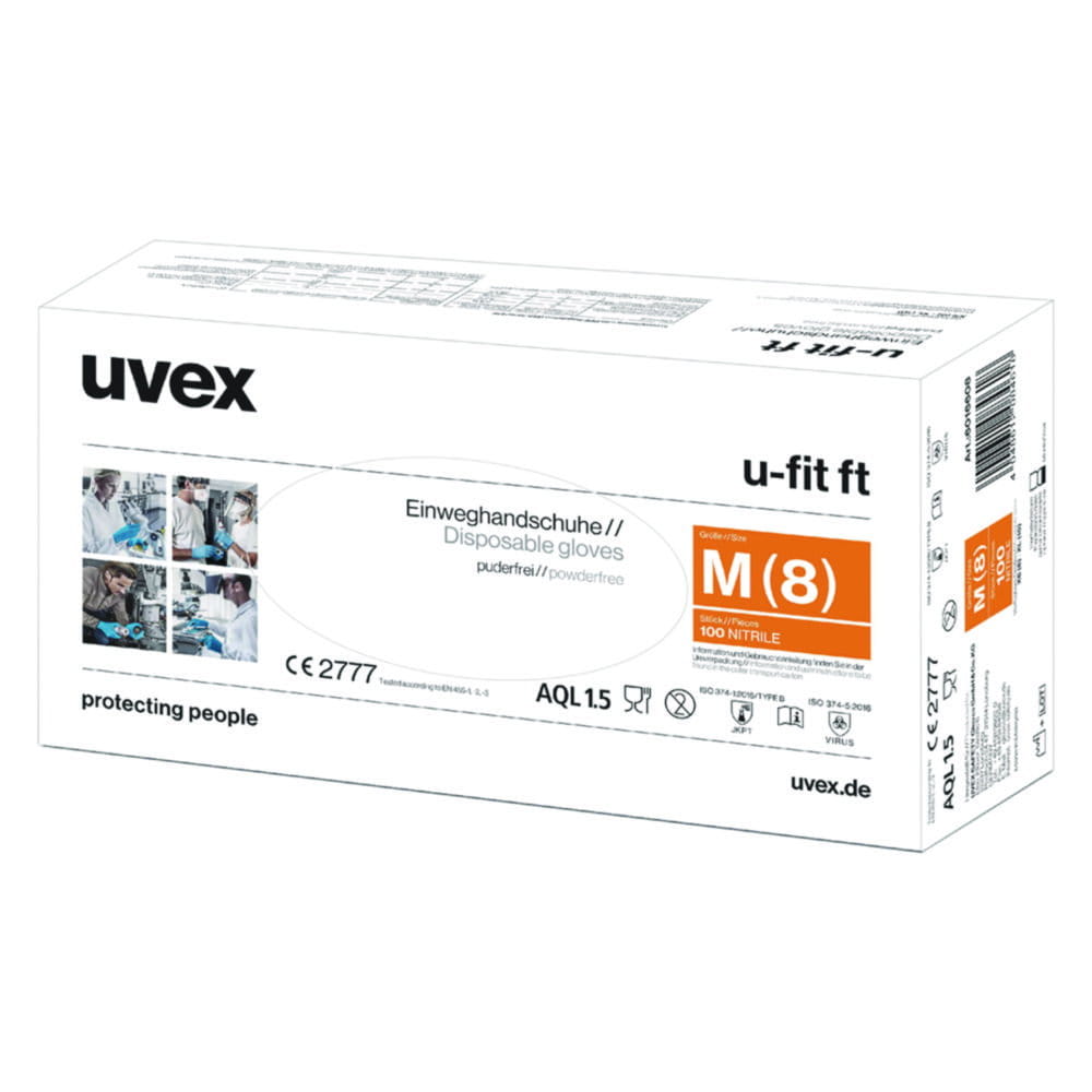 Gants à usage unique uvex u-fit ft, nitrile