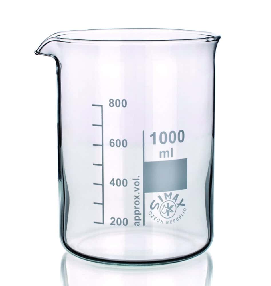 Beakers, Borosilicate glass 3.3, low form