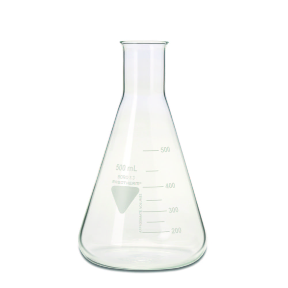 Erlenmeyer flasks, Borosilicate glass 3.3, narrow neck