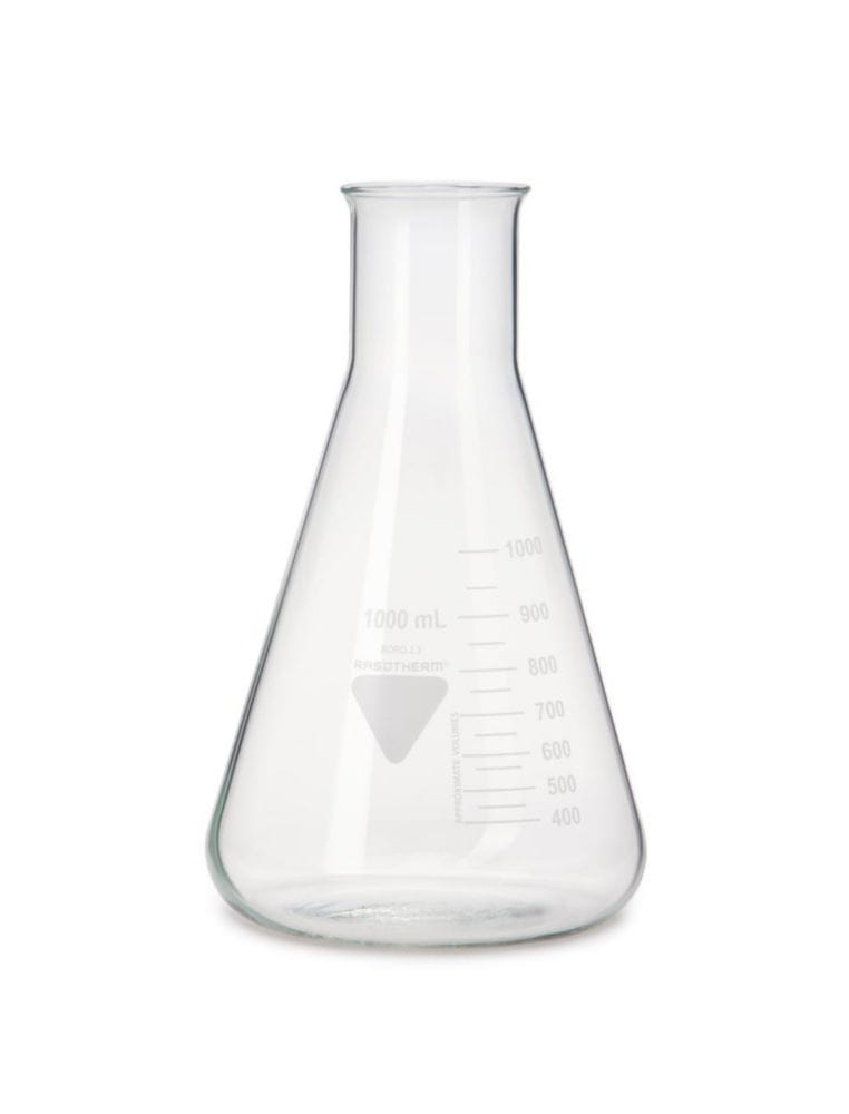 Erlenmeyer flasks, Borosilicate glass 3.3, wide neck