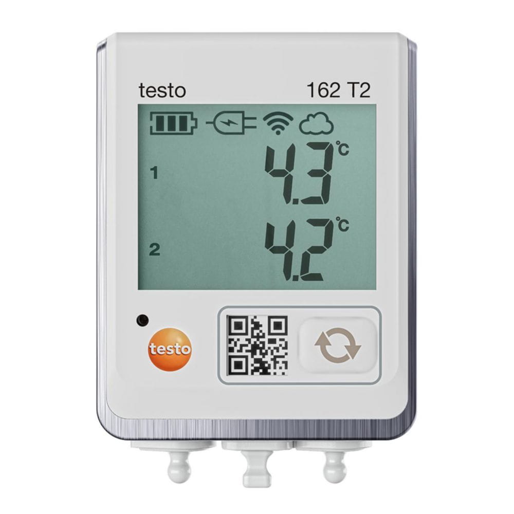 Online temperature data logger testo 162 T2, with two connections for ...