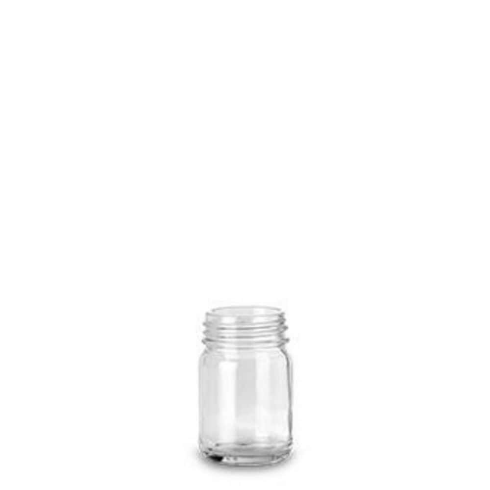 Flacon à col large sans bouchon, en verre sodocalcique