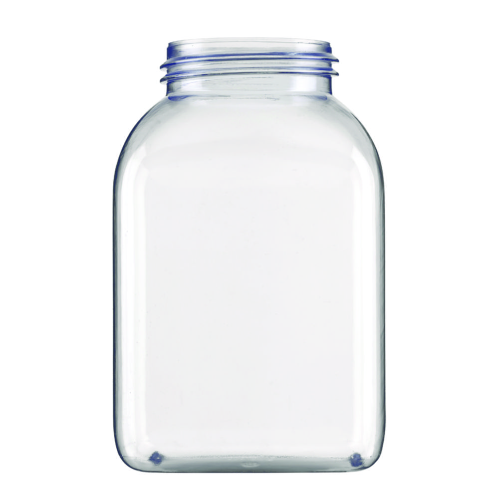 Square, wide-mouth containers without closure, series 310, PVC, clear