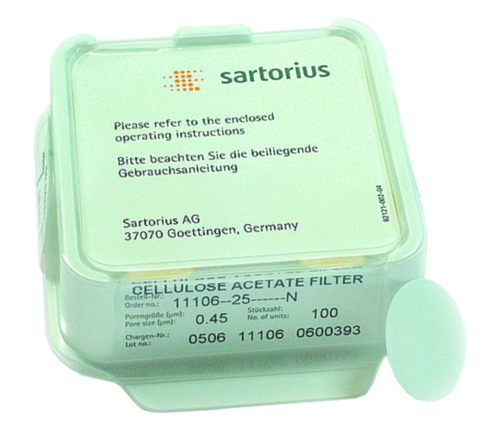 Membrane filters, cellulose acetate