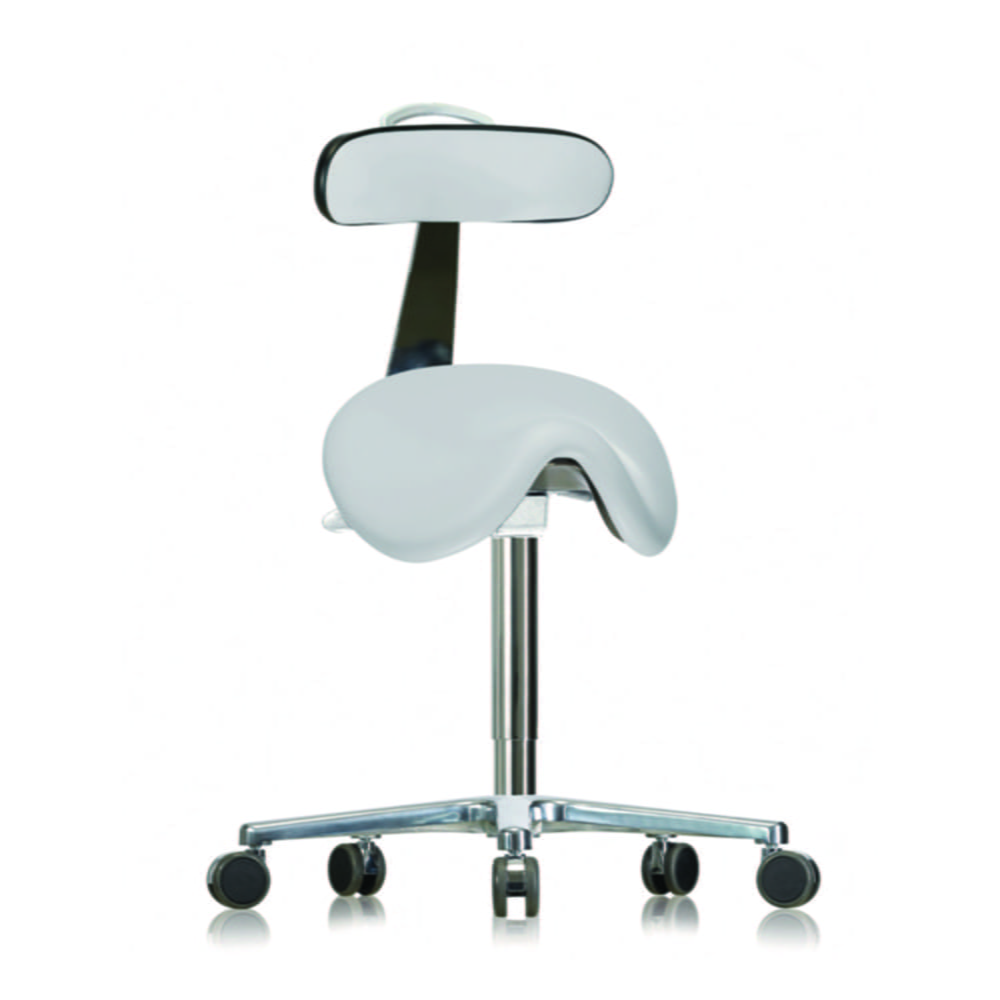 Saddle stool, GMP, with backrest