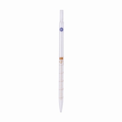 Graduated pipettes for tissue culture, clear glass, amber stain graduation