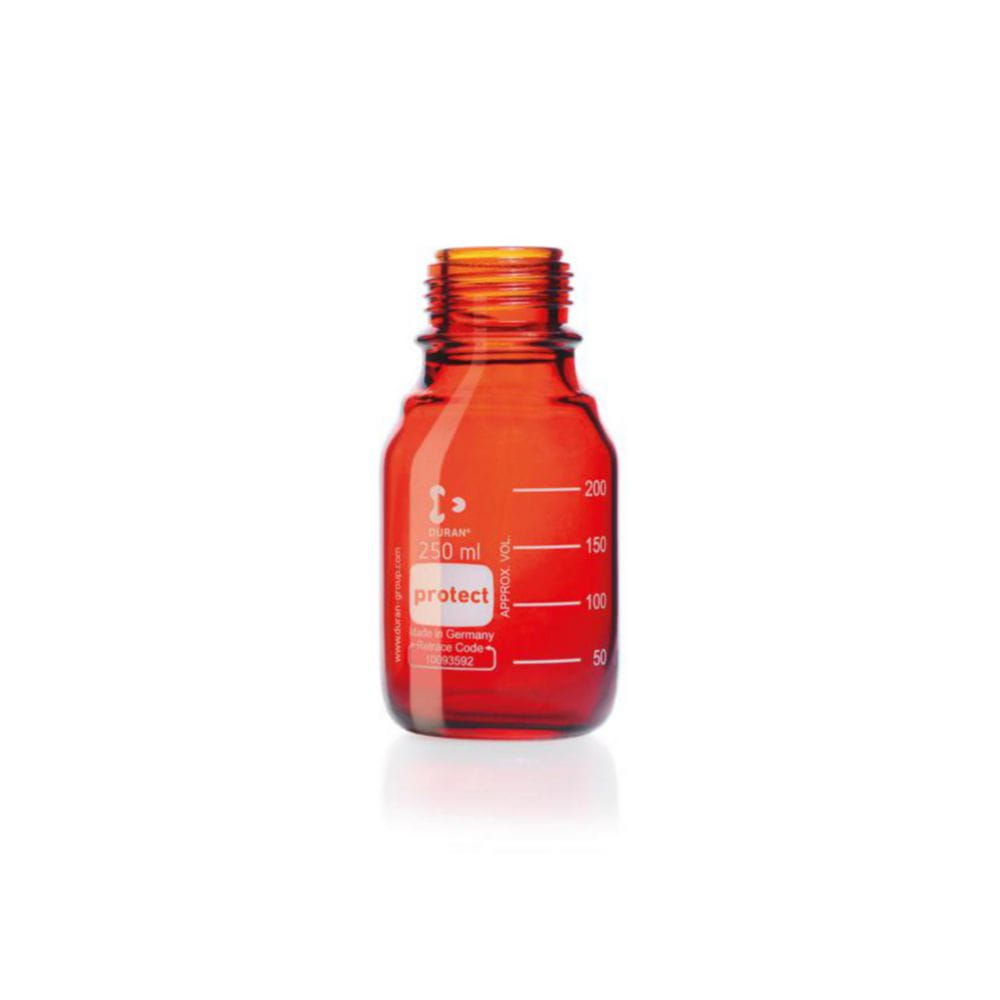 Safety-coated bottles, DURAN®, brown, with retrace code