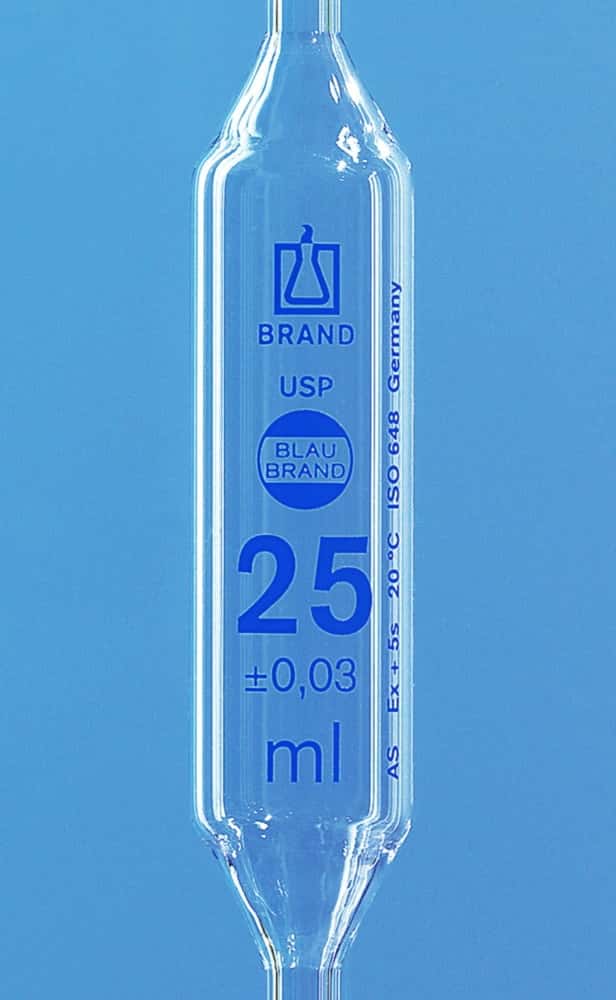 Vollpipetten, USP, AR-Glas®, Klasse AS, 1 Marke, blau graduiert