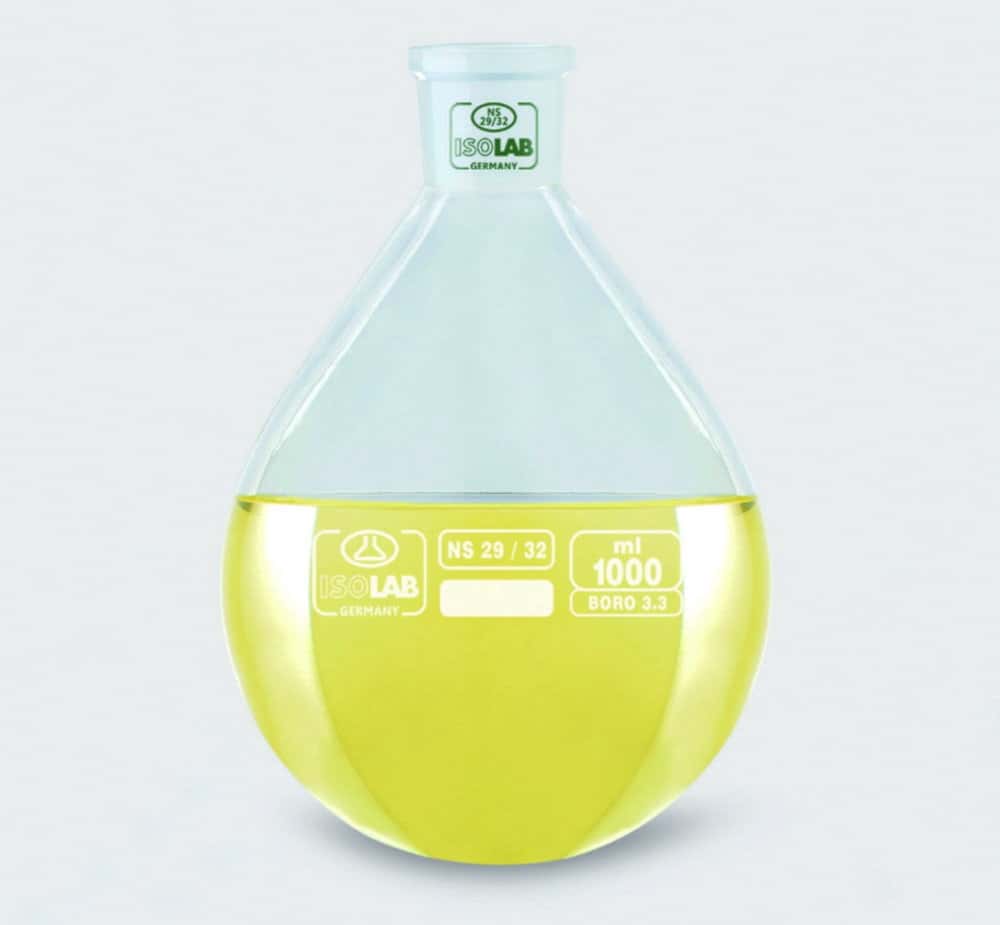 Evaporator flask pear shape, borosilicate glass 3.3