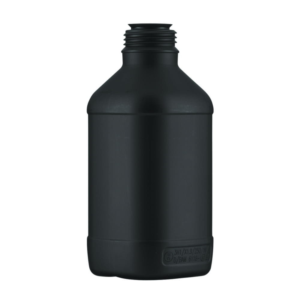 Narrow-mouth reagent bottles without closure, series 308/310, HDPE, UN-approved, black