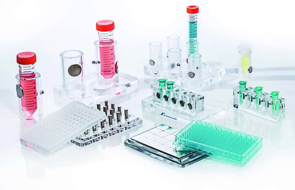 Racks for magnetic nanoparticle based separations