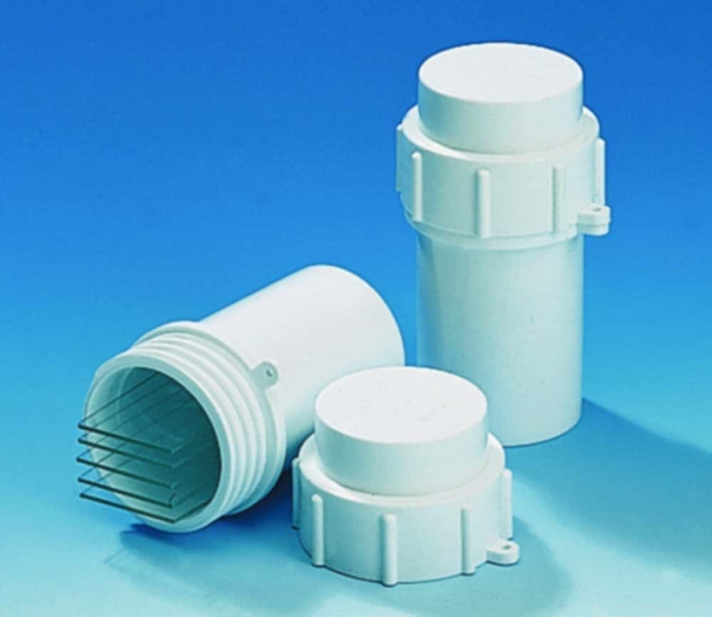 Boite cylindrique pour lames de microscope, PP