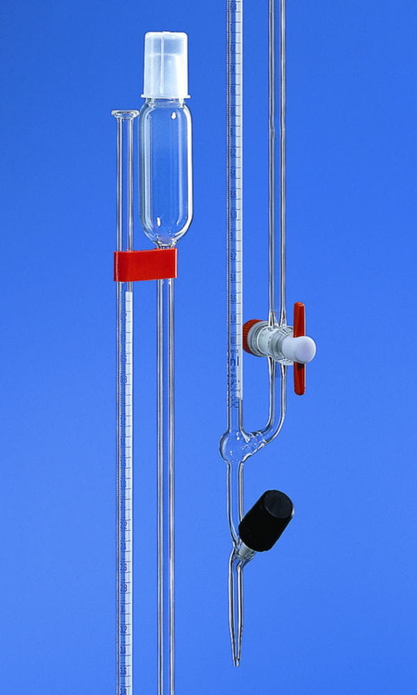 Micro burettes, Bang pattern, borosilicate glass 3.3, Class AS, with DAkkS calibration certificate