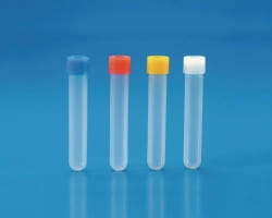 Disposable Test Tubes with screw caps, PP/PE