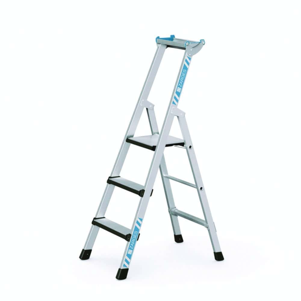Stepladders with treads and padded front edges