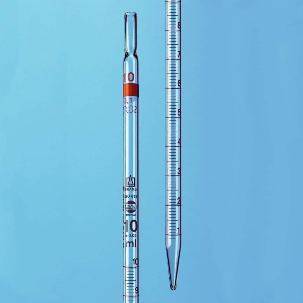 Graduated pipettes, total delivery, AR-glass®, class B, amber graduations, type 2