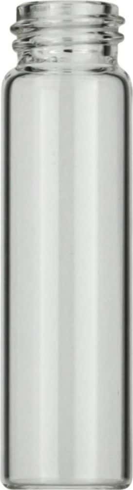 Gewindeflaschen N 15, 8 ml A.D.: 16,6mm, Höhe: 61mm, klar, flacher Boden, Packung à 100 Stk.