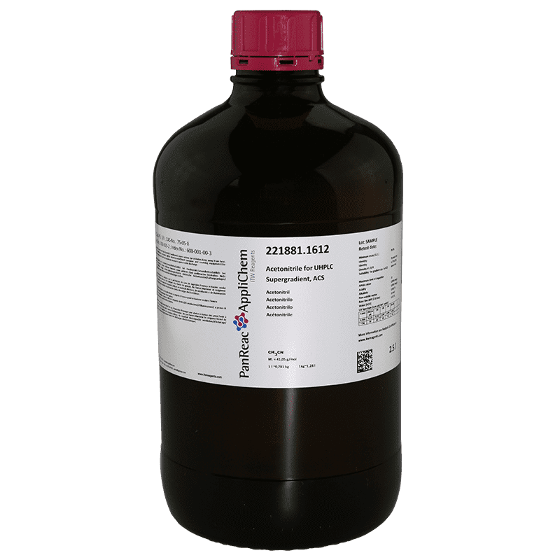 Acetonitril (Reag. Ph. Eur.) für HPLC gradient / UHPLC supergradient grade, ACS, Inhalt: 2,5 Liter