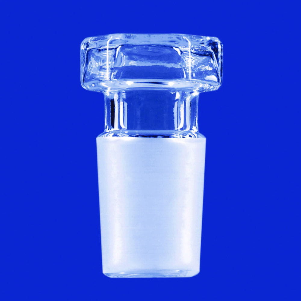 Hollow stoppers, hexagonal plate, borosilicate glass 3.3