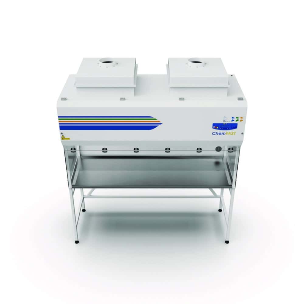 External housing for additional HEPA filter for chemical laboratory fume cupboards ChemFAST Elite