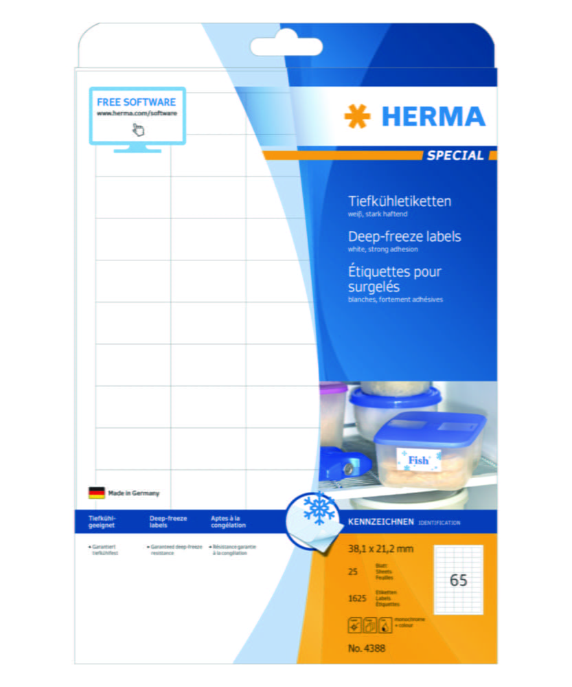 Deep freeze labels, white