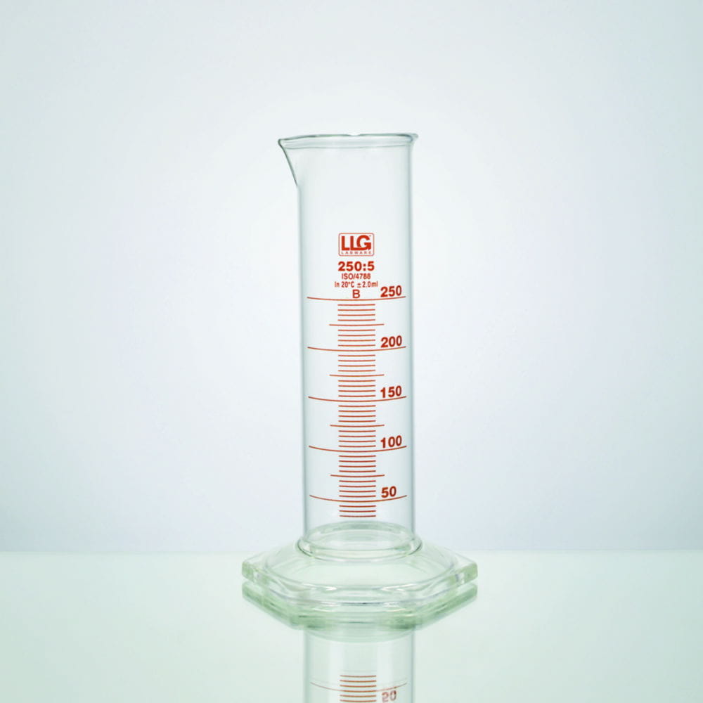 LLG-Measuring cylinders, borosilicate glass 3.3, low form, class B