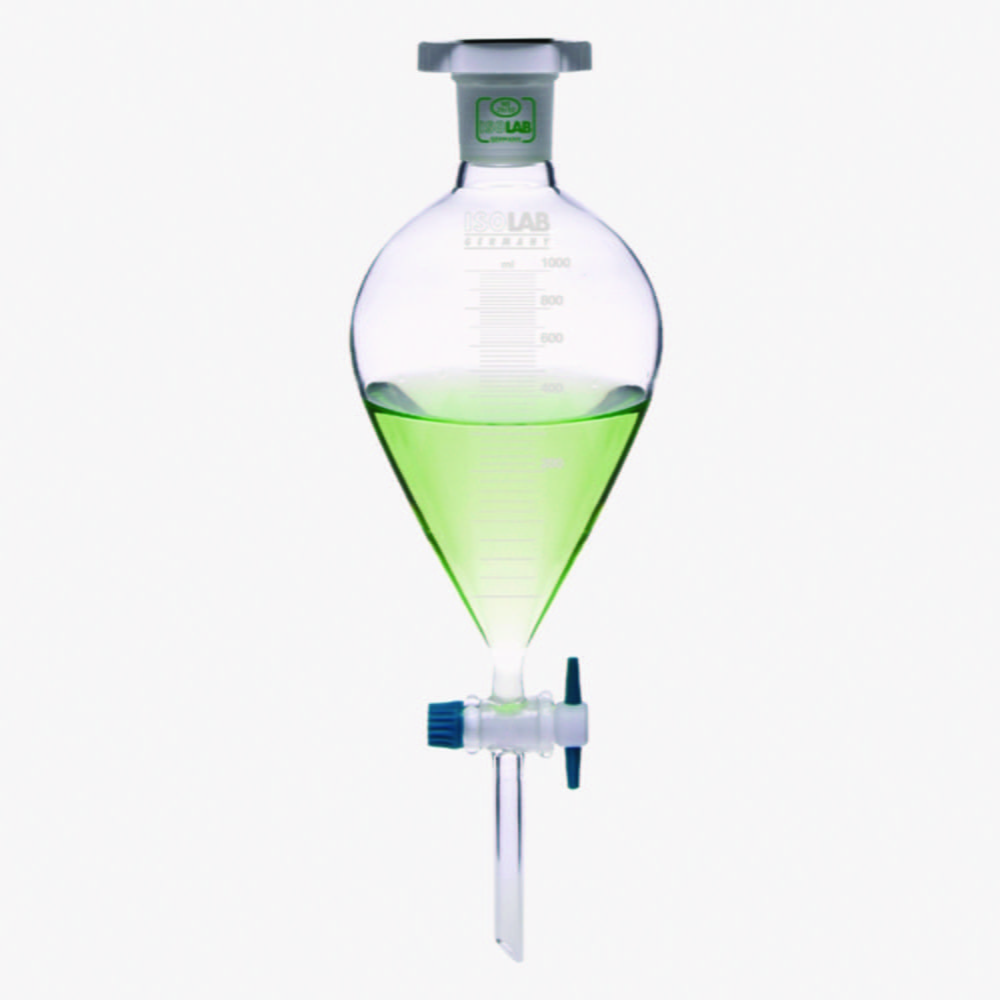 Separating funnels, conical, borosilicate glass 3.3