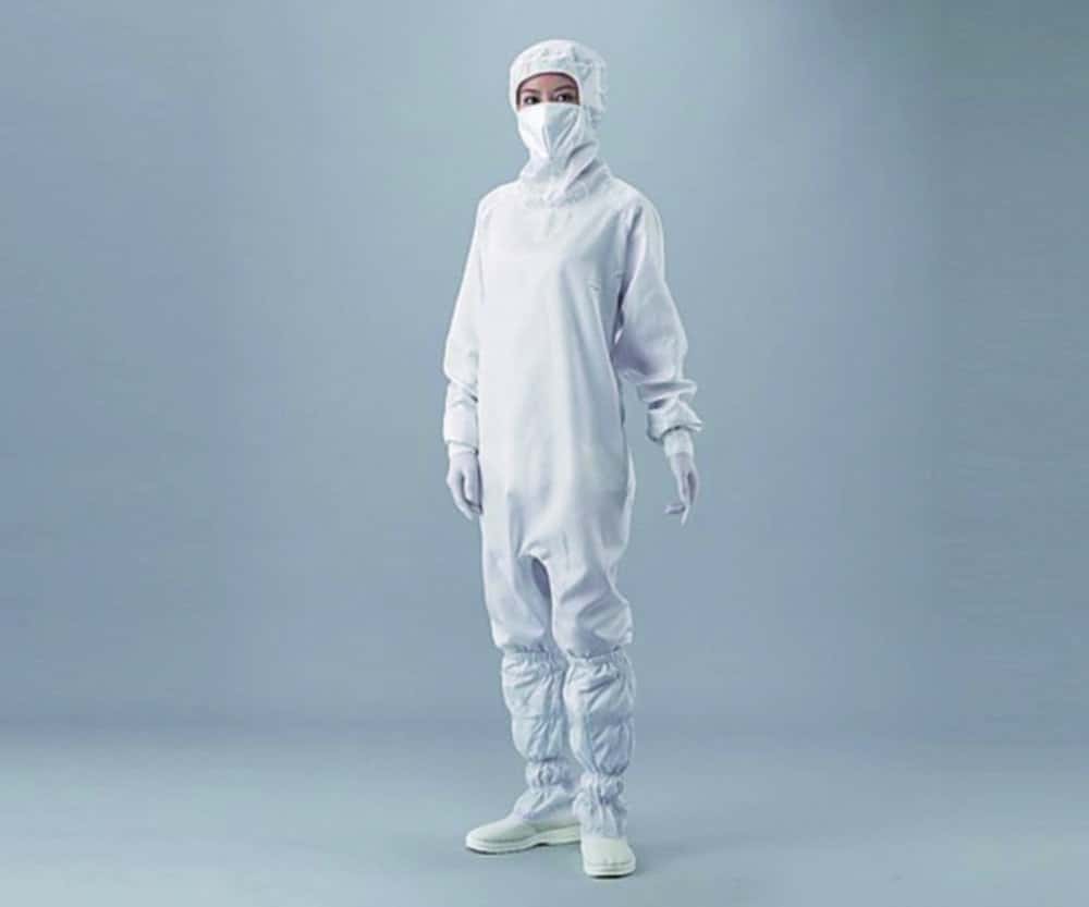 Combinaison pour salle blanche ASPURE, polyester, avec capuche et masque