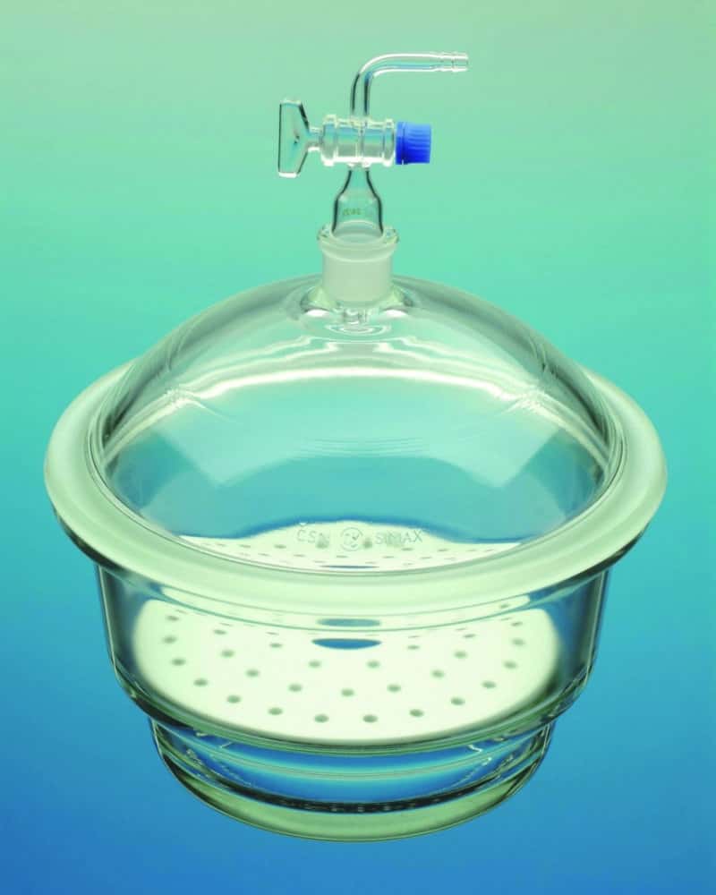 Vacuum-Desiccators, borosilicate glass 3.3  with tubes and stopcock 24/29