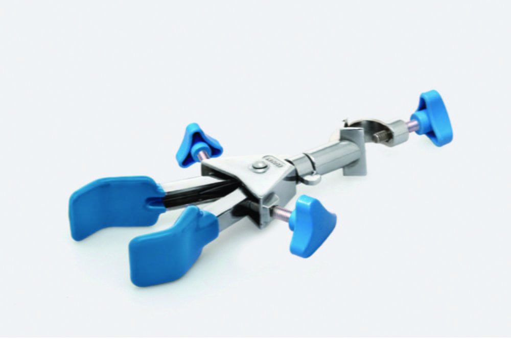 Two prong clamps, cast steel, with swivel mechanism