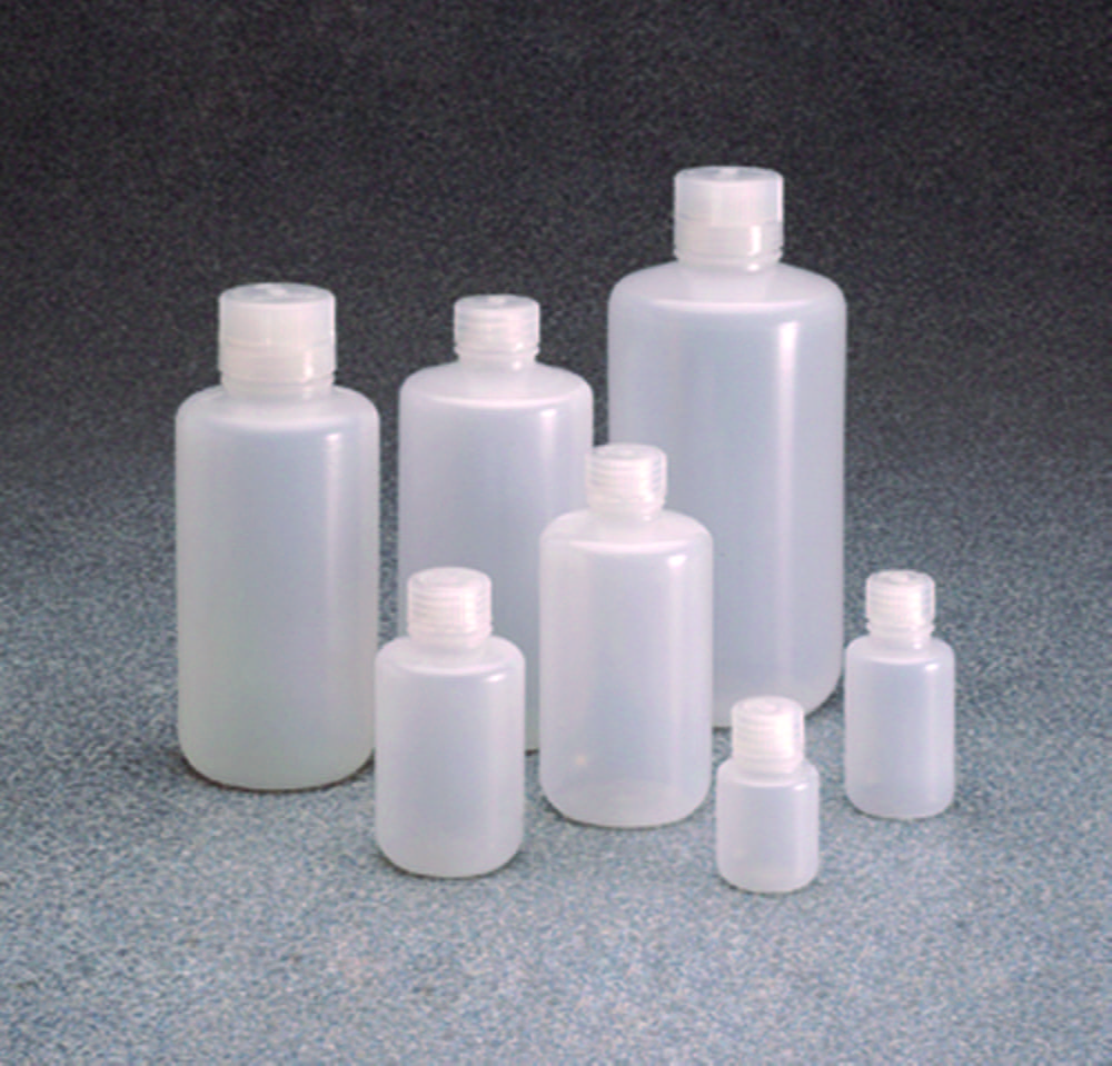 Narrow-mouth bottles Nalgene™, with closure, LDPE