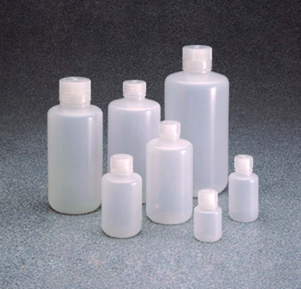 Narrow-mouth bottles Nalgene™, with closure, LDPE