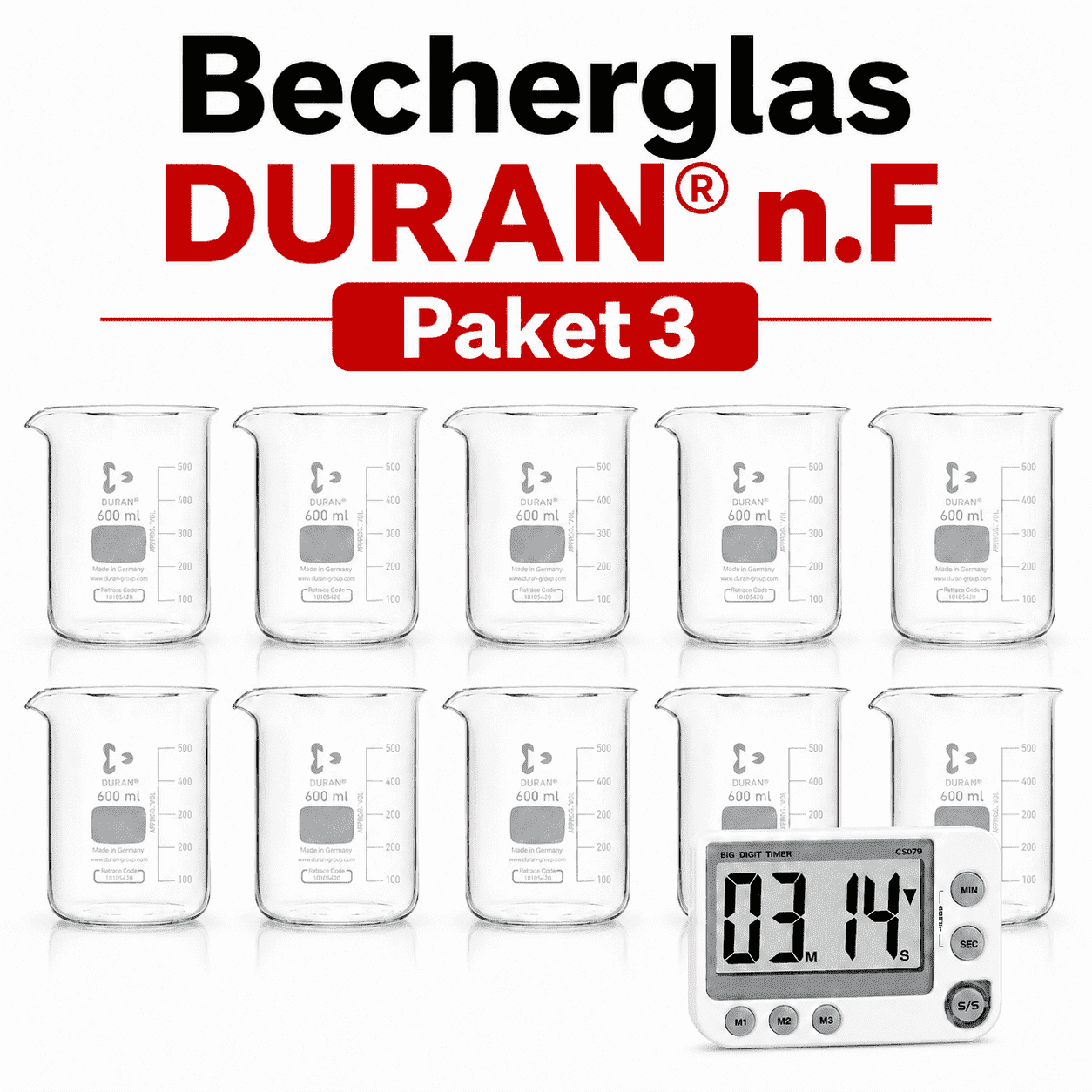 Becherglas DURAN® n.F Paket 3