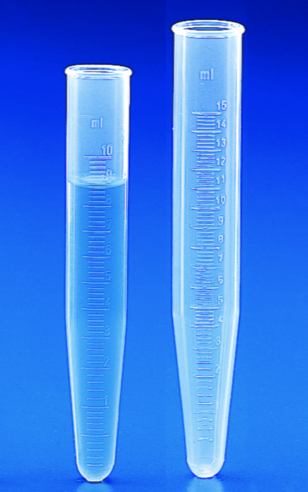 Graduated centrifuge tubes, conical, PP
