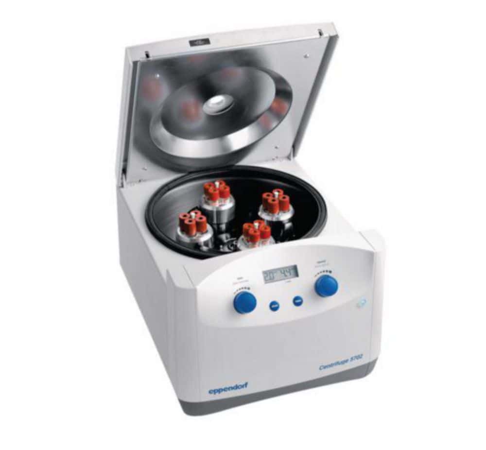 Centrifuge 5702, Drehknöpfe, nicht gekühlt, mit Rotor A-4-38 einschließlich Adaptern für Rundbodengefäße 4 – 10 mL und Adaptern für Rundbodengefäße 2,6 – 7 mL, 2 Sets mit 2 Adaptern, 230 V/50 – 60 Hz (EU)