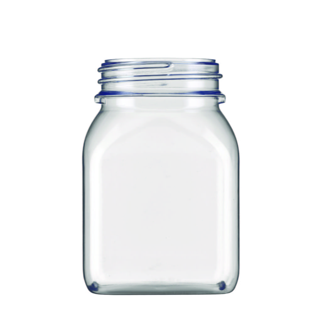 Square wide-mouth containers, without closure, series 310, PVC, clear